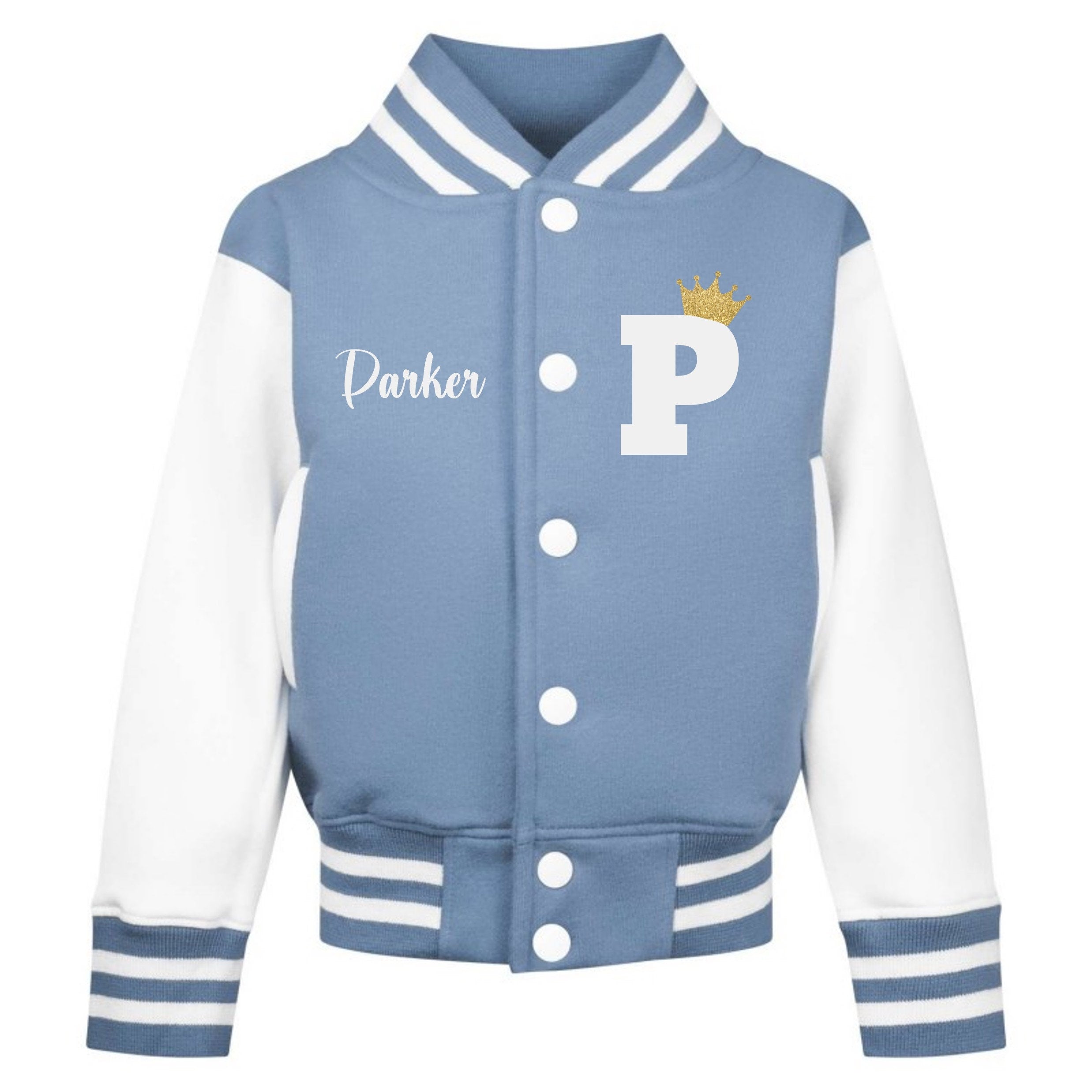 Personalised Name Initials Toddler & Kids Varsity Jacket Custom College Baseball Letterman