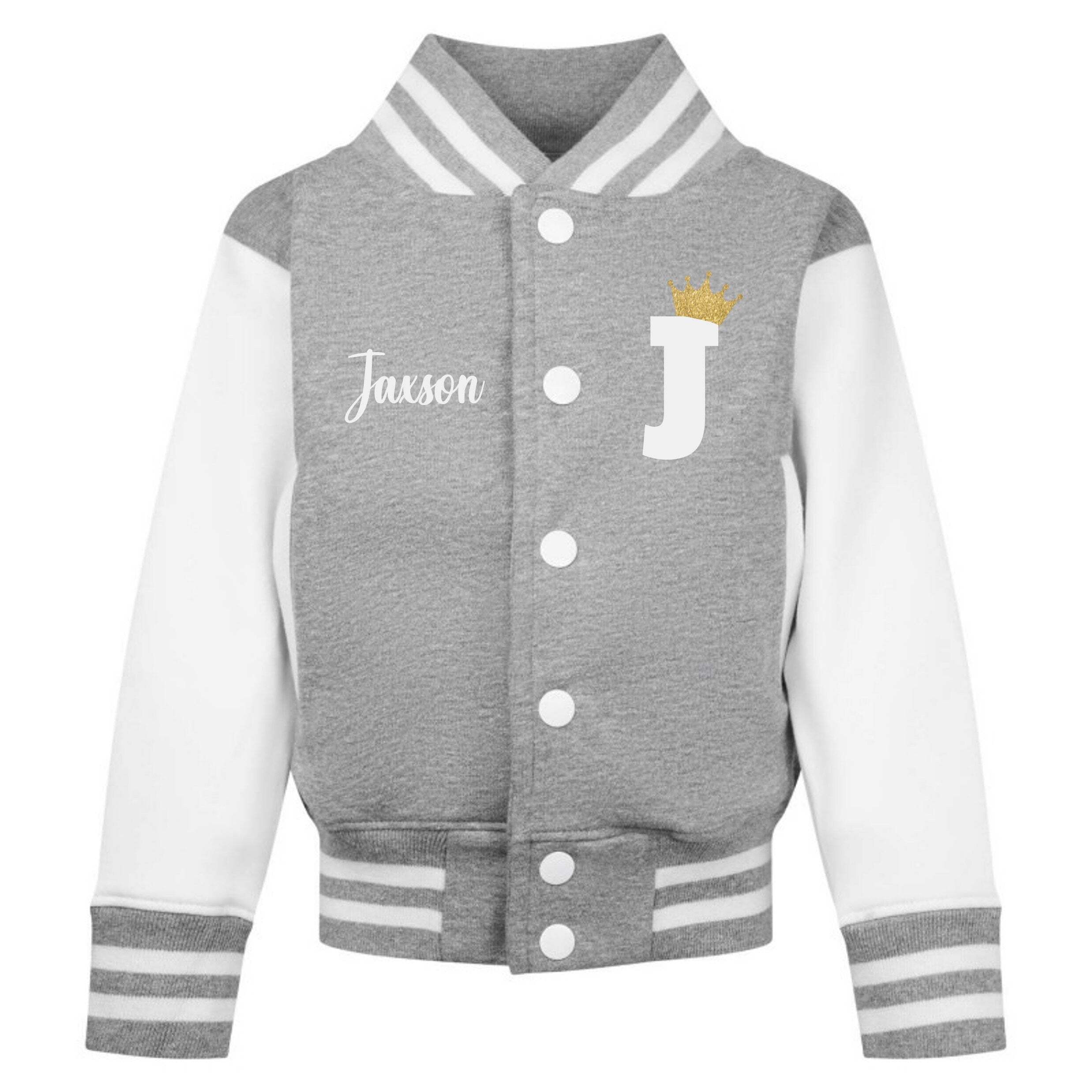Personalised Name Initials Toddler & Kids Varsity Jacket Custom College Baseball Letterman