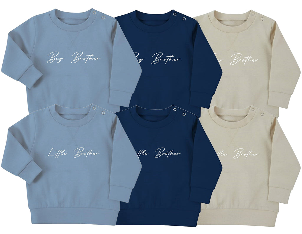 Big & Little Brother Baby Toddler Sustainable Sweatshirt Set Matching Outfits