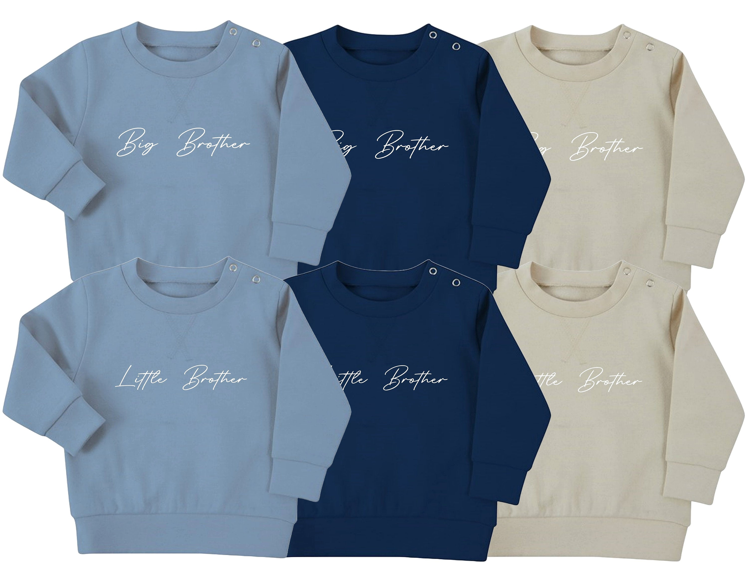 Big & Little Brother Baby Toddler Sustainable Sweatshirt Set Matching Outfits