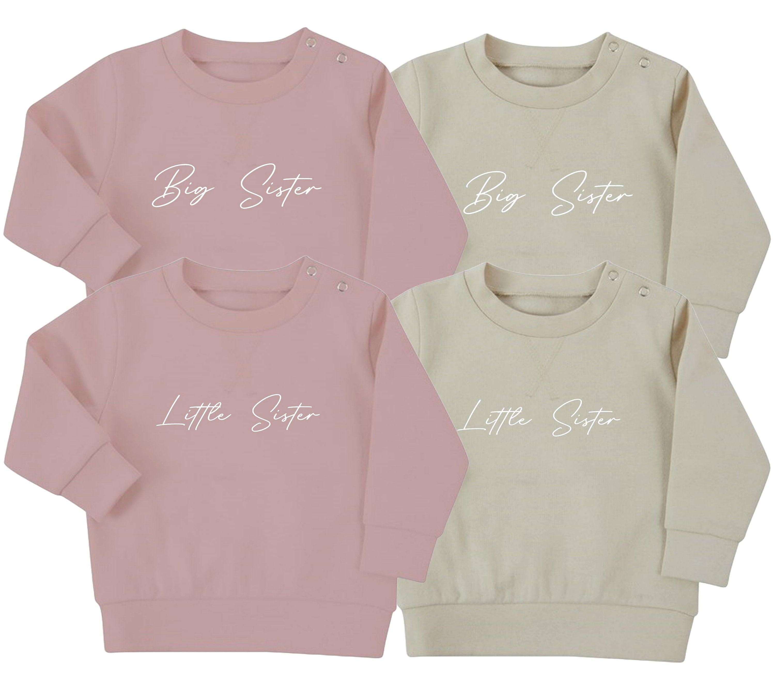 Big & Little Sister Baby Toddler Sustainable Sweatshirt Set Matching Outfits