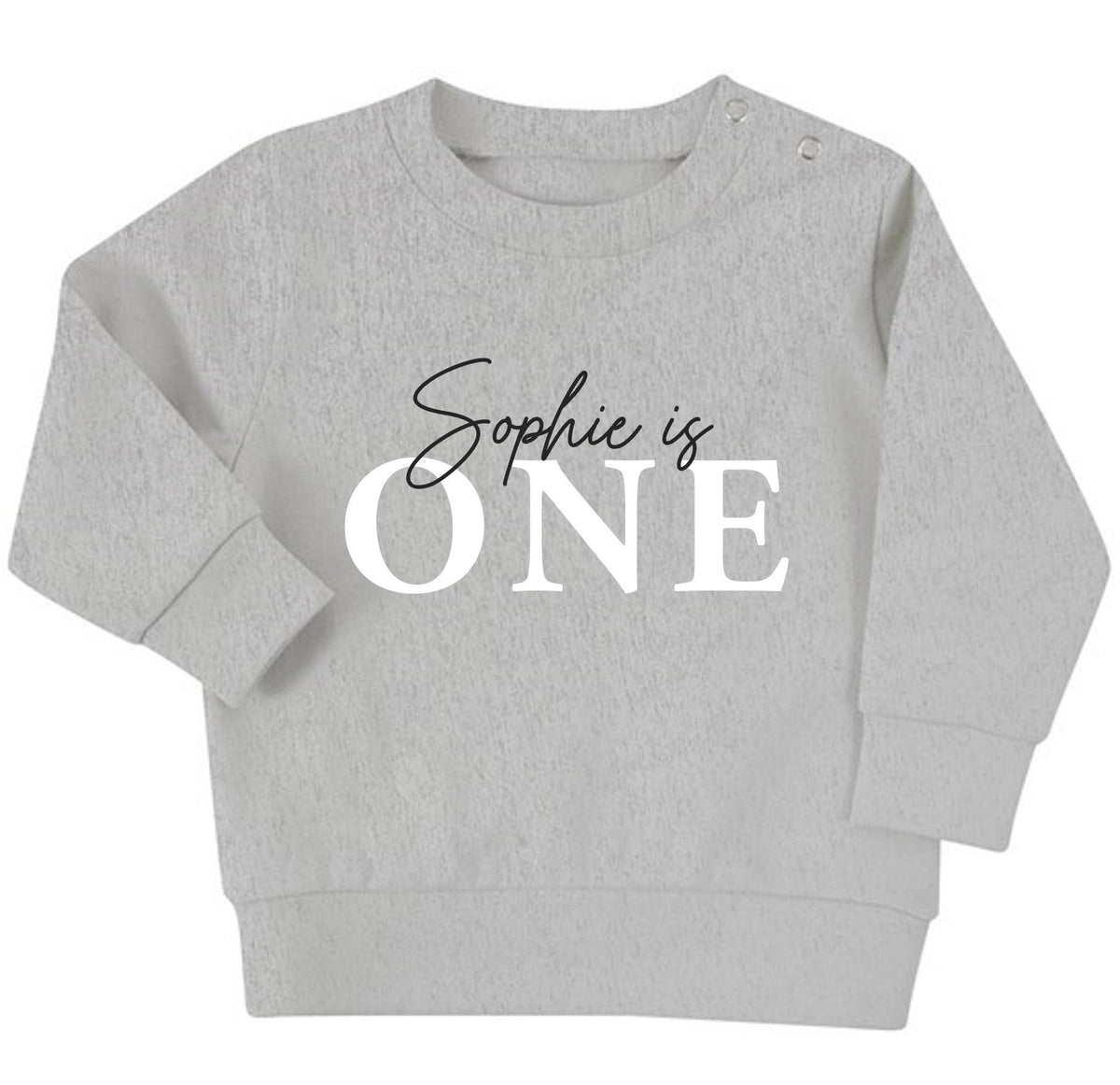 Personalised Name I Am One Baby & Toddler Sustainable Sweatshirt First Birthday Outfit