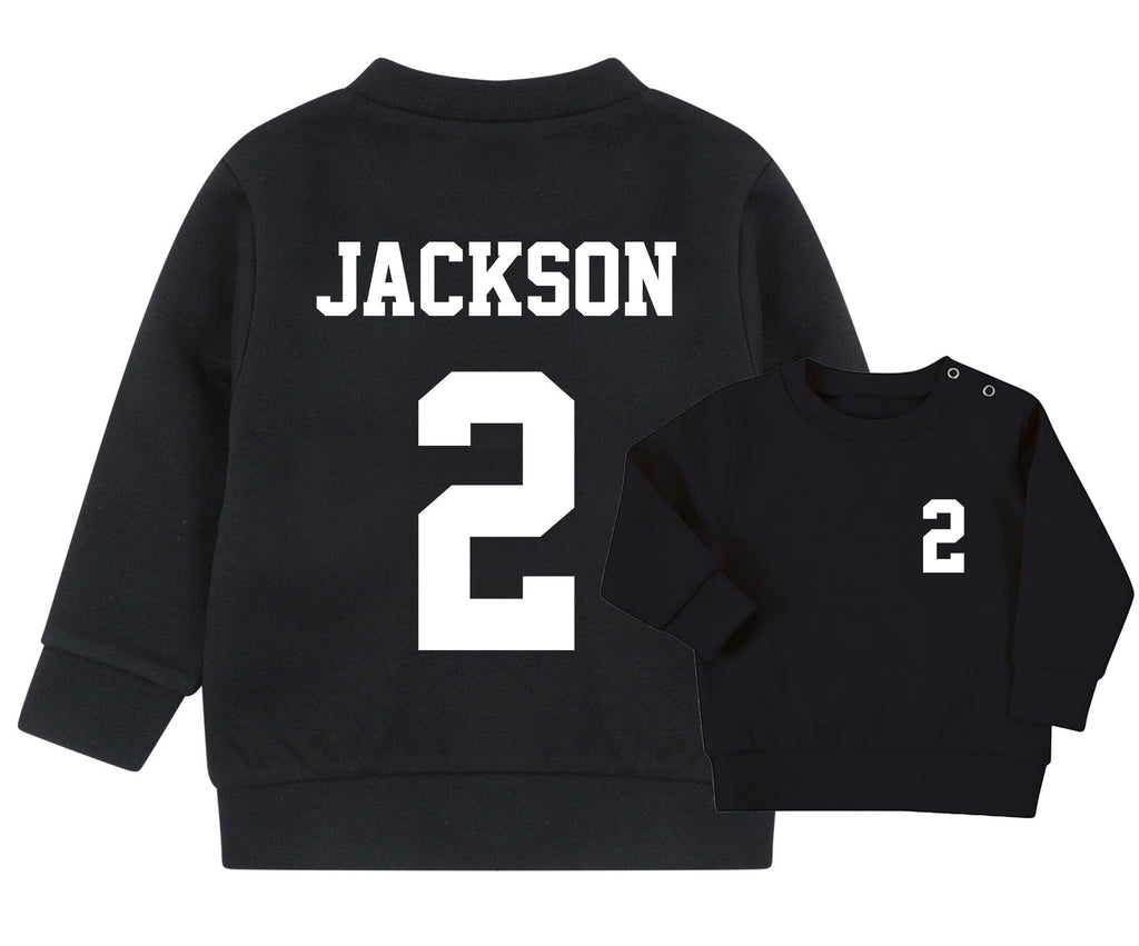 Personalised Football Name Age Baby & Toddler Sustainable Sweatshirt Birthday Party Outfit