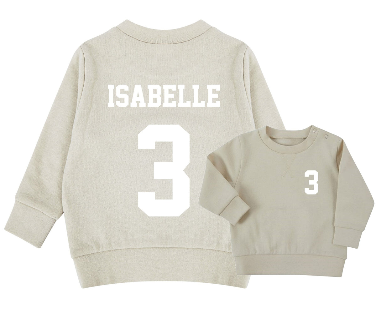 Personalised Football Name Age Baby & Toddler Sustainable Sweatshirt Birthday Party Outfit