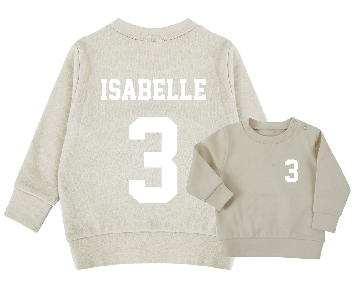 Personalised Football Name Age Baby & Toddler Sustainable Sweatshirt Birthday Party Outfit
