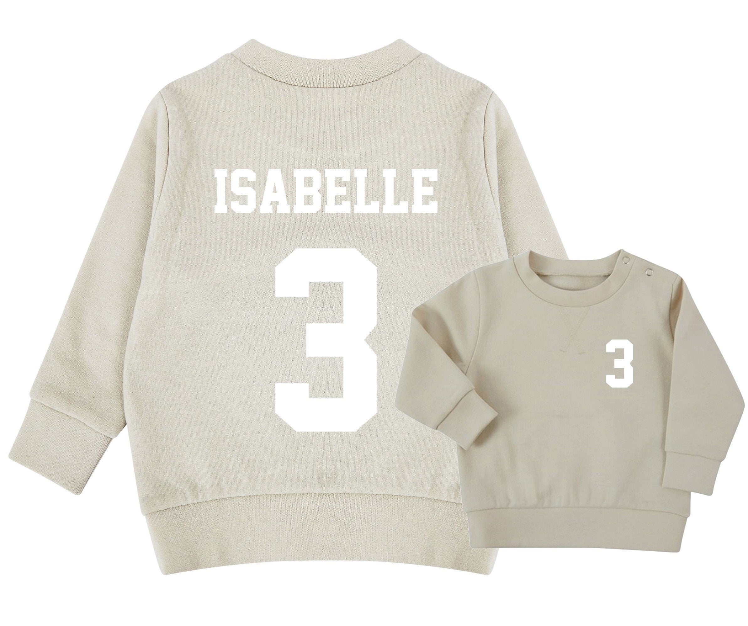 Personalised Football Name Age Baby & Toddler Sustainable Sweatshirt Birthday Party Outfit