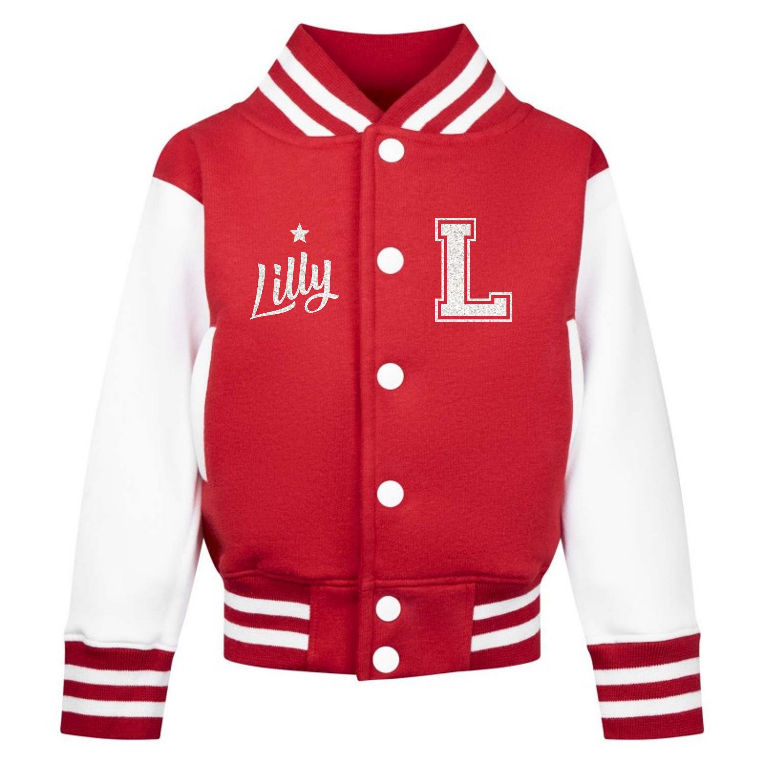 Personalised Name Initials Toddler & Kids Varsity Jacket Custom College Baseball Letterman
