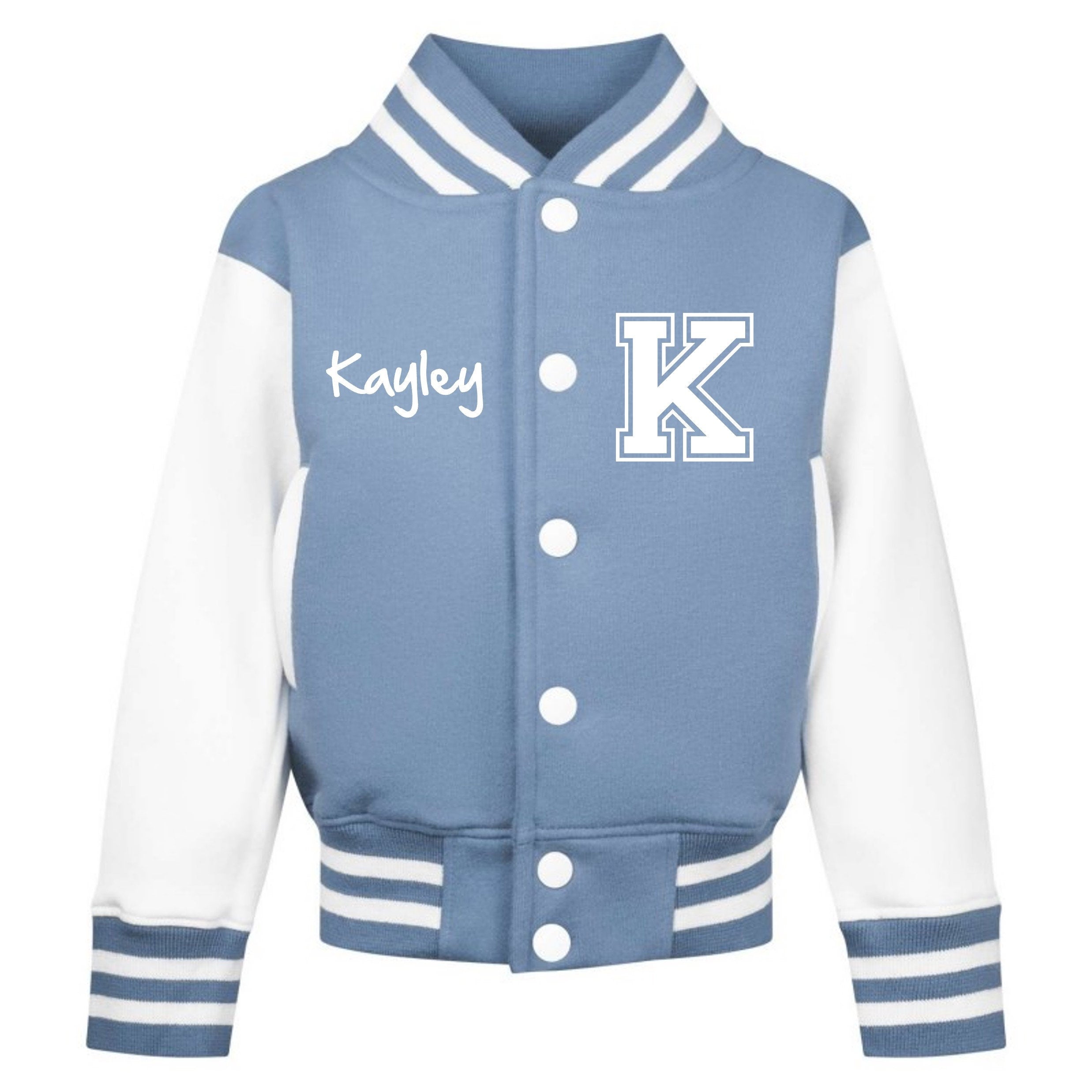 Personalised Name Initials Toddler & Kids Varsity Jacket Custom College Baseball Letterman