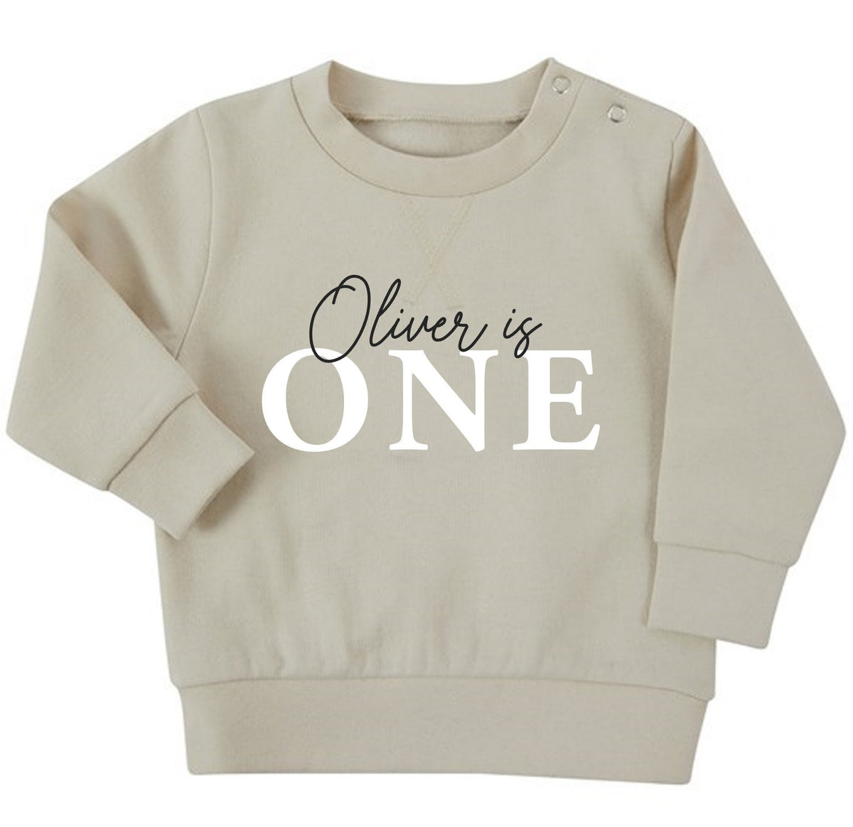 Personalised Name I Am One Baby & Toddler Sustainable Sweatshirt First Birthday Outfit