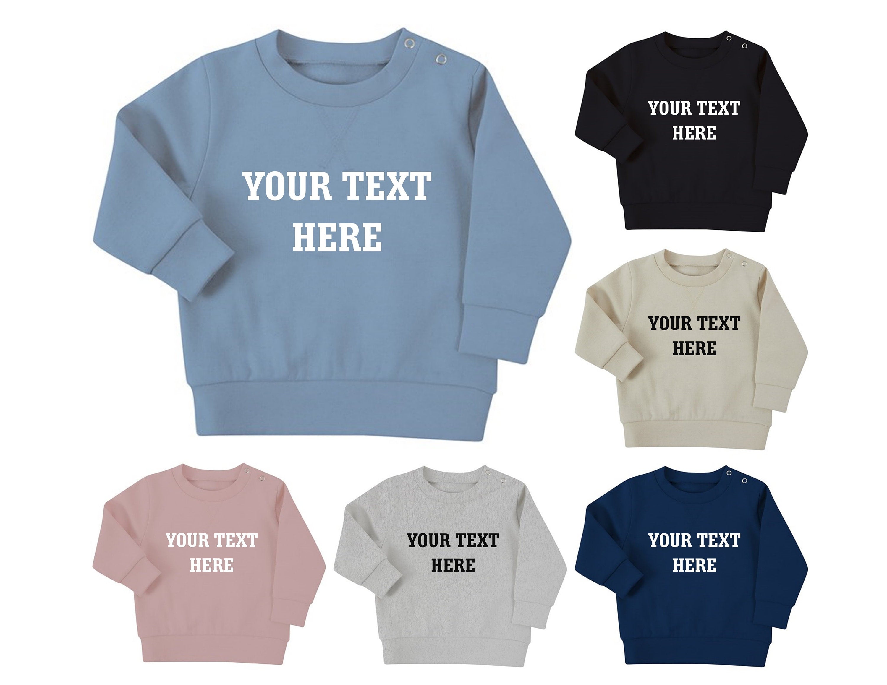 Personalised Text Baby & Toddler Sustainable Sweatshirt