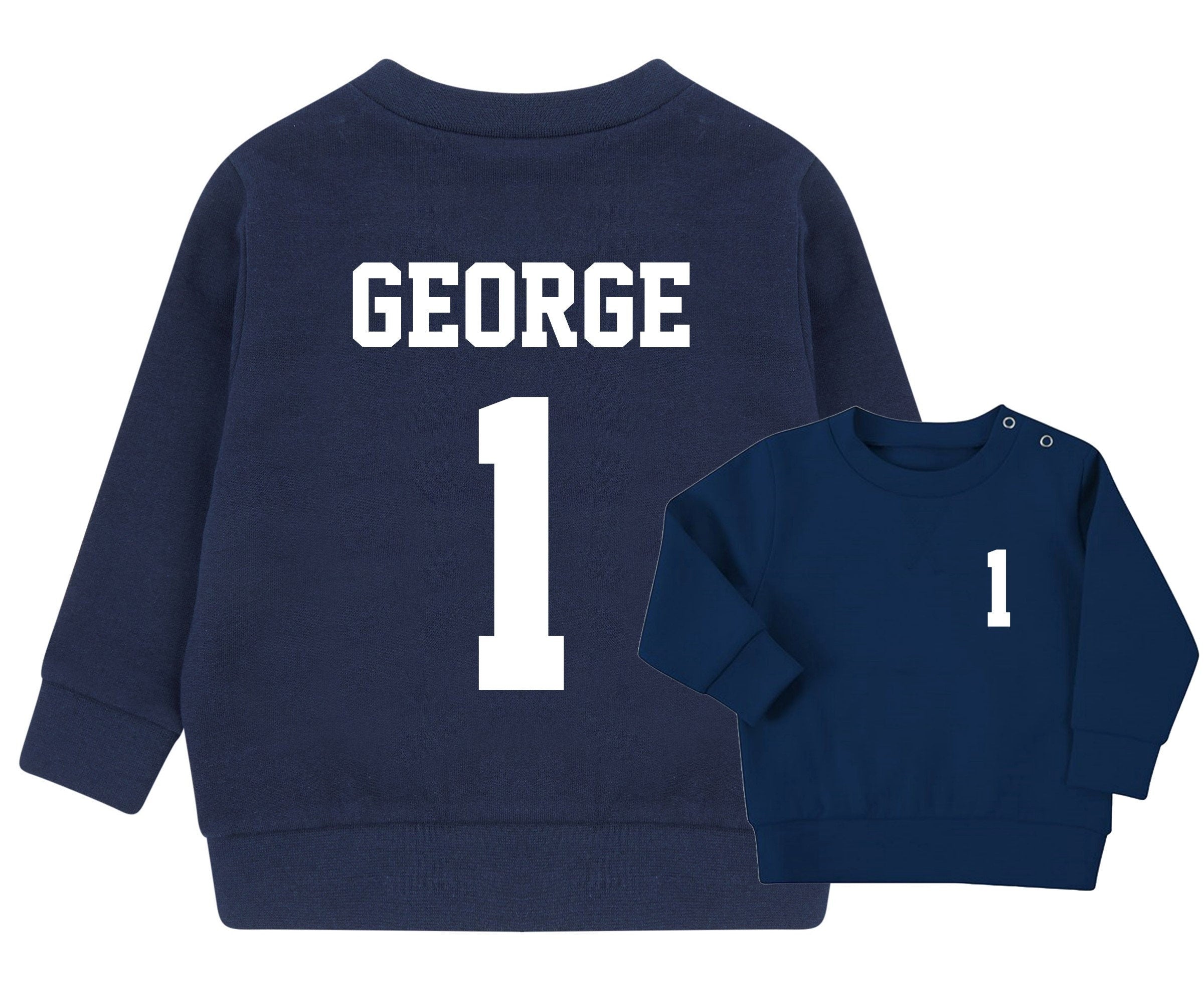 Personalised Football Name Age Baby & Toddler Sustainable Sweatshirt Birthday Party Outfit