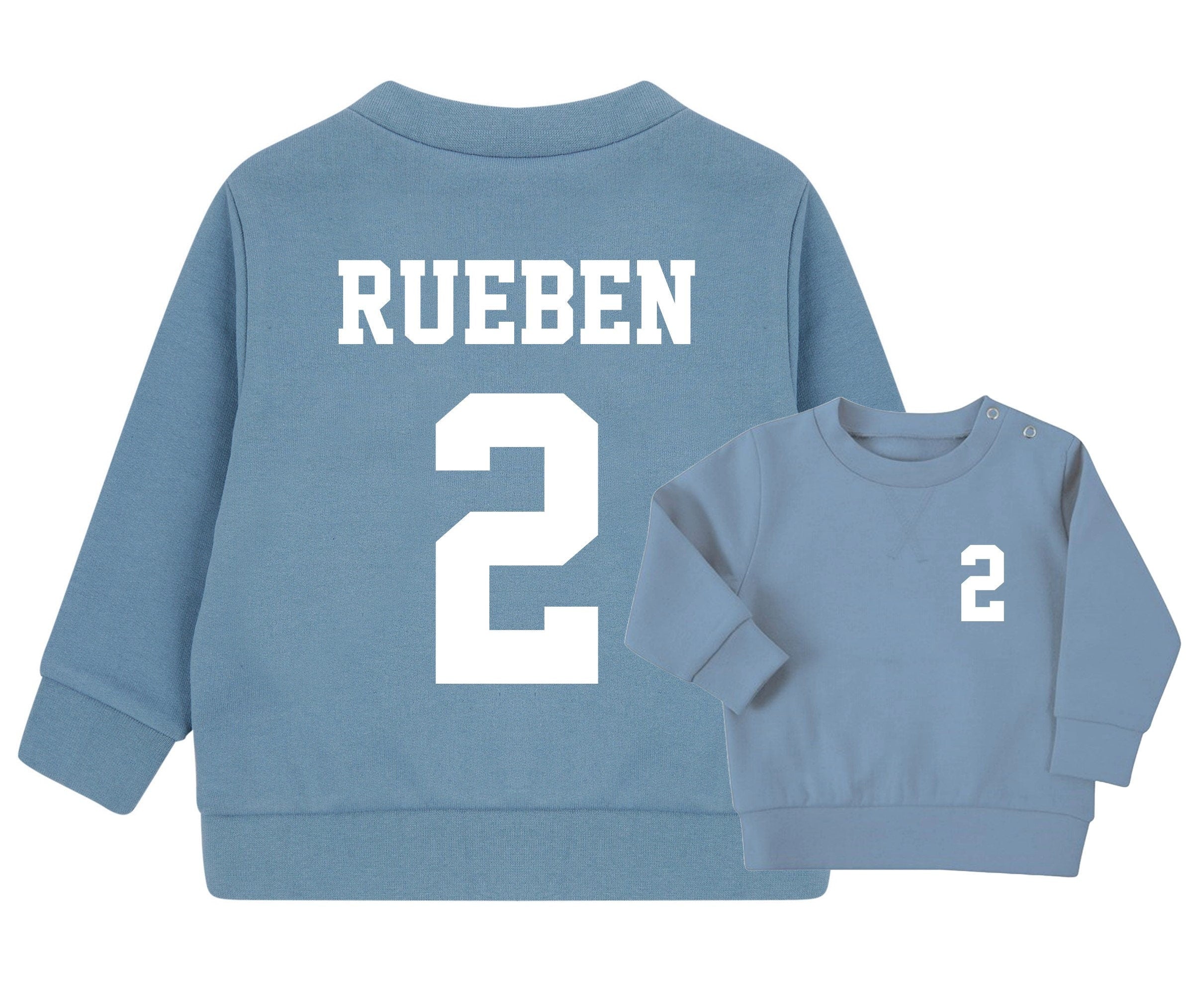 Personalised Football Name Age Baby & Toddler Sustainable Sweatshirt Birthday Party Outfit