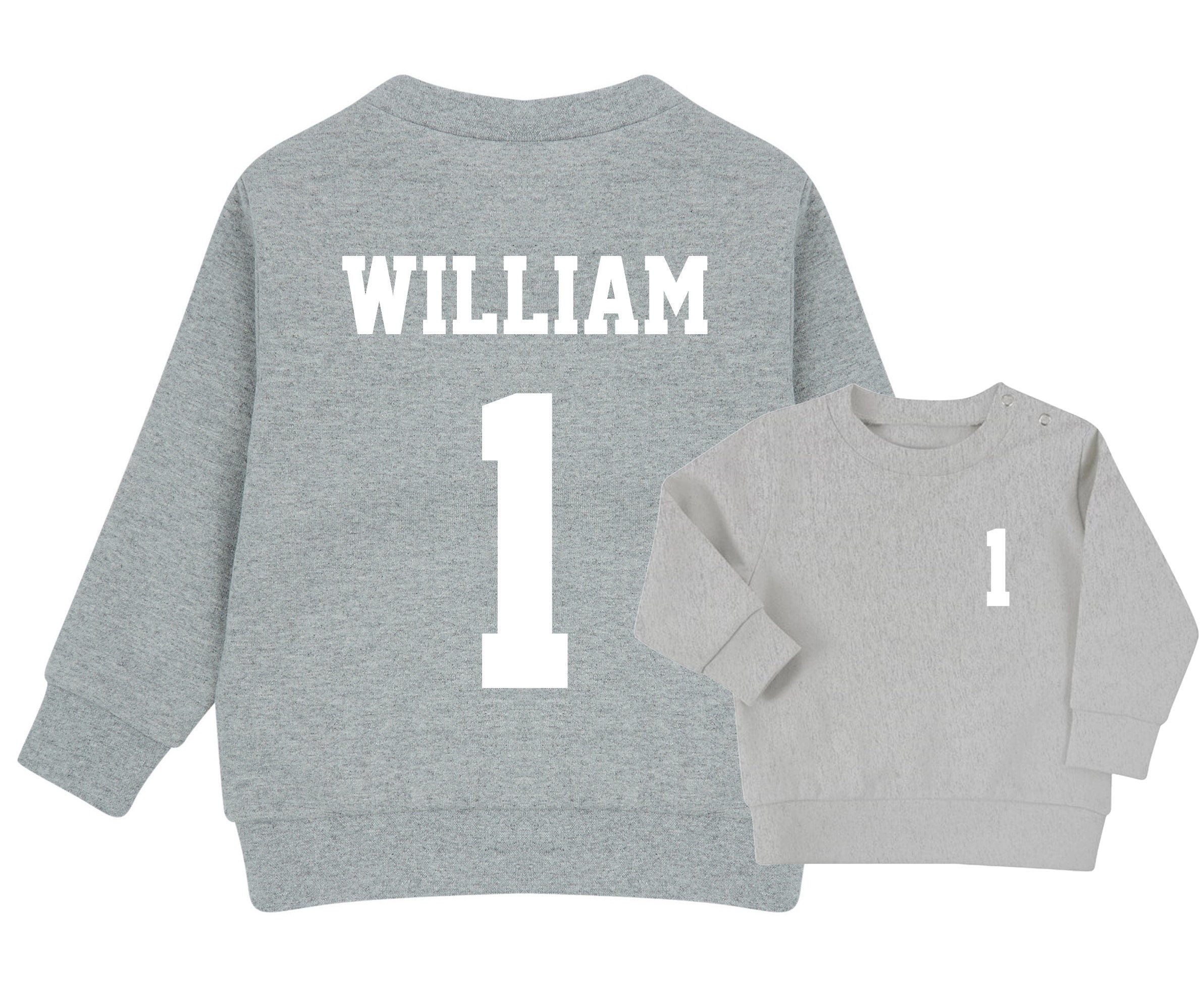 Personalised Football Name Age Baby & Toddler Sustainable Sweatshirt Birthday Party Outfit