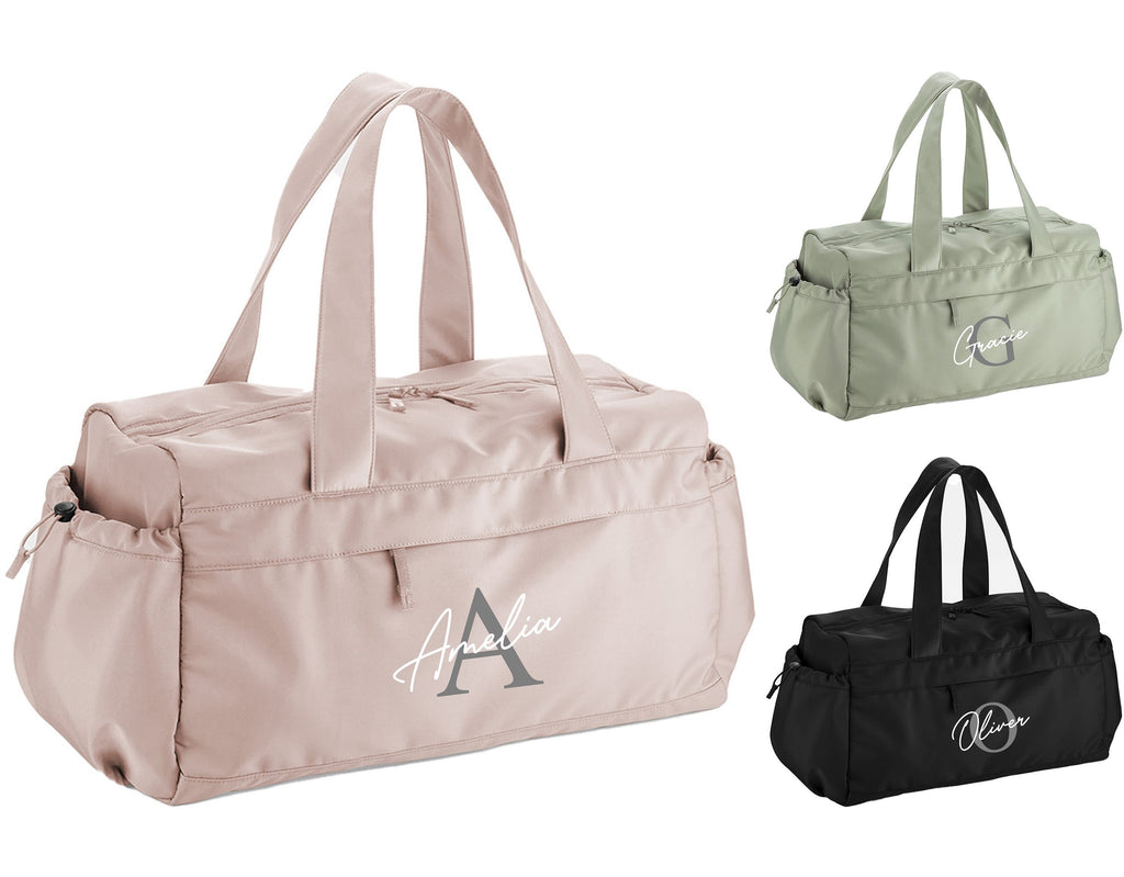 Personalised Name & Initials Monogram Holdall Gym Dance Swimming Kids Kit Bag