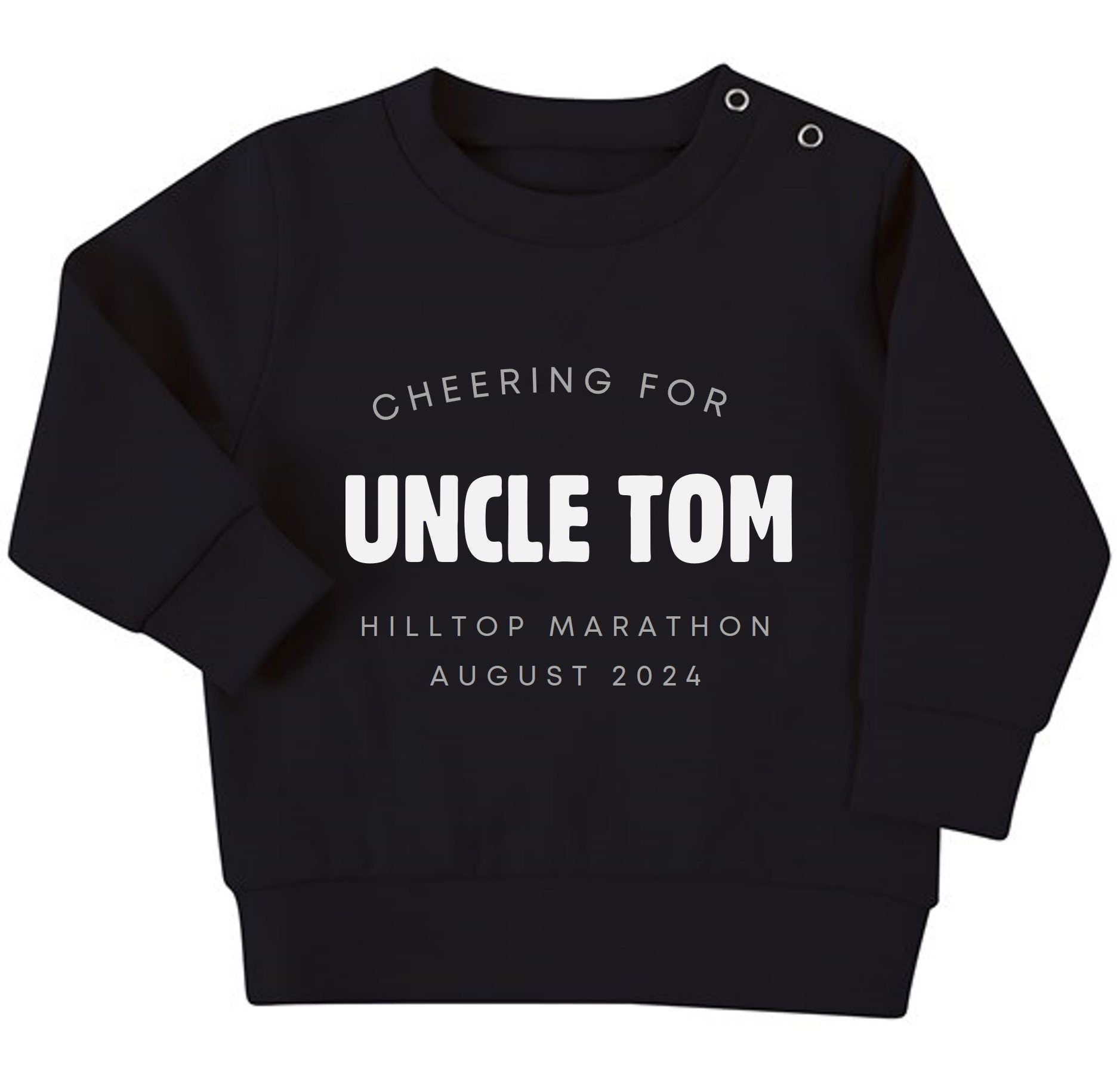 Personalised Cheering For Marathon Runner Baby & Toddler Sustainable Sweatshirt
