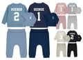Personalised Football Name Age Baby & Toddler Sustainable Sweatshirt and Joggers Set Birthday Party Outfit