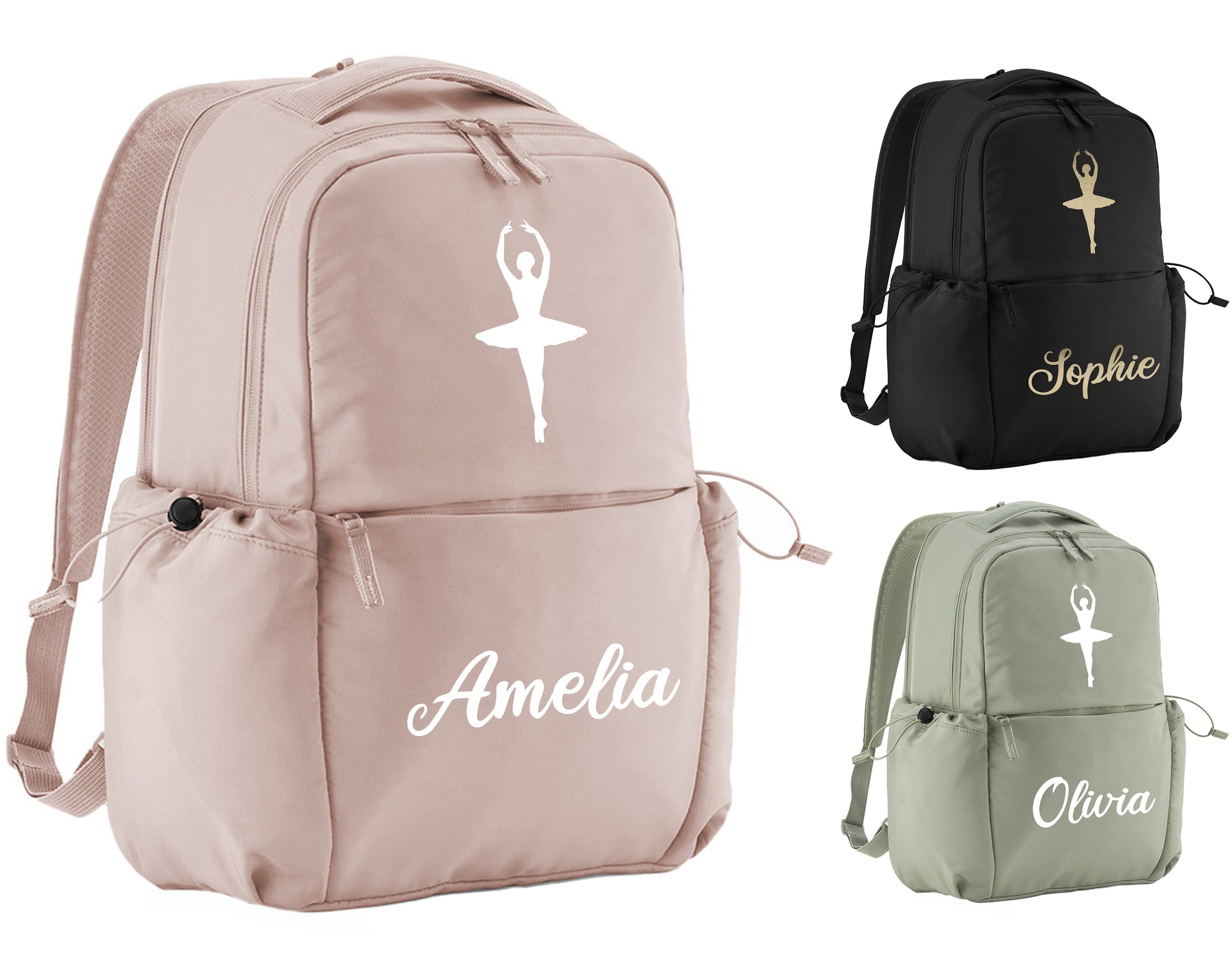 Personalised Ballet Dancer Name Monogram Backpack
