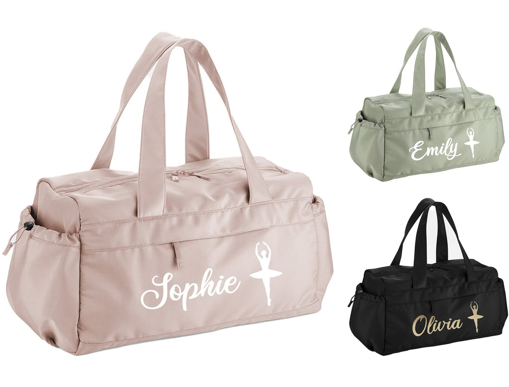 Personalised Ballet Dancer Name Holdall Gym Dance Swimming Kids Kit Bag