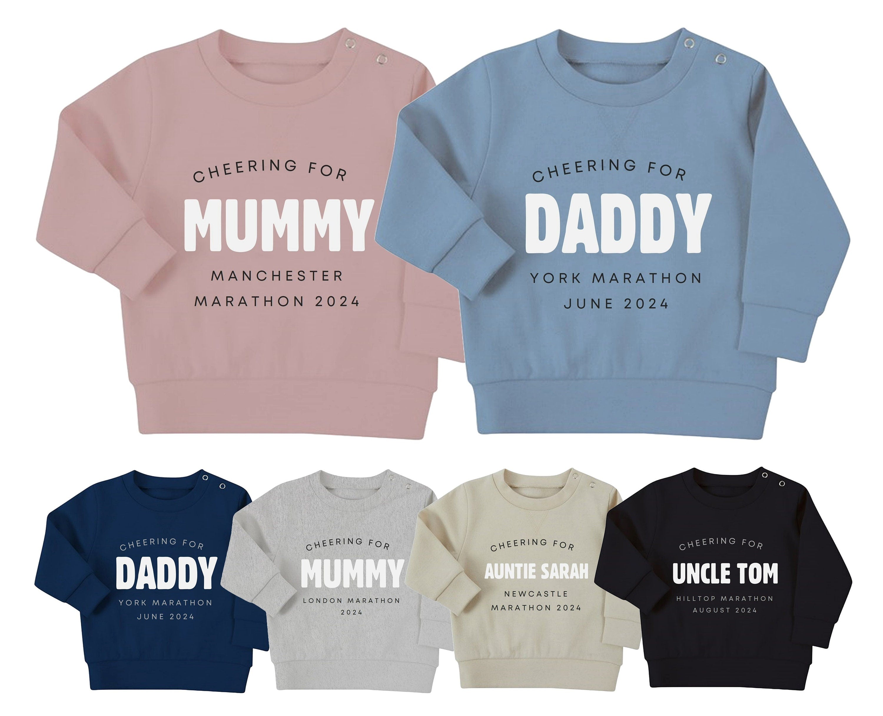 Personalised Cheering For Marathon Runner Baby & Toddler Sustainable Sweatshirt