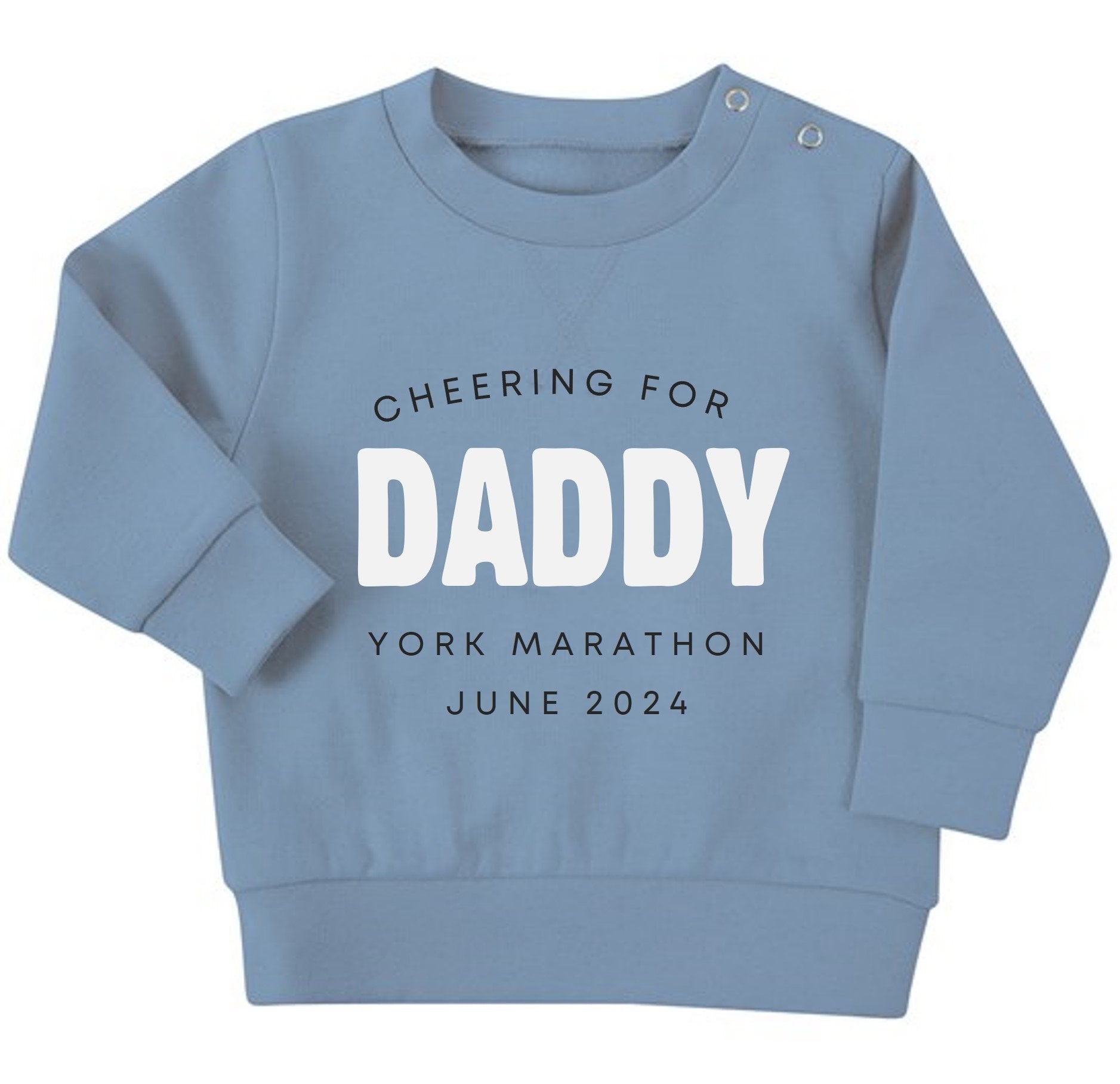 Personalised Cheering For Marathon Runner Baby & Toddler Sustainable Sweatshirt