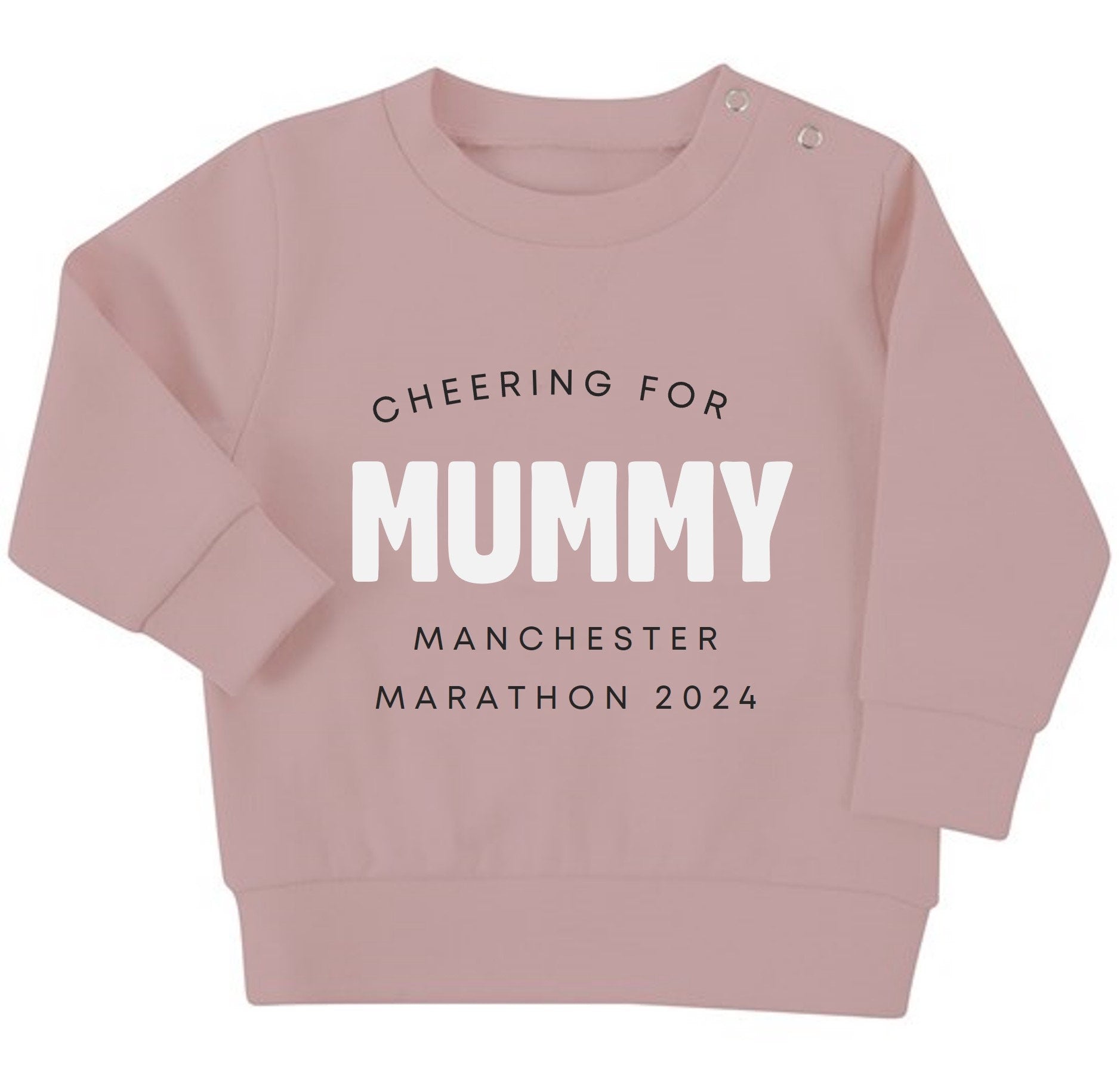 Personalised Cheering For Marathon Runner Baby & Toddler Sustainable Sweatshirt