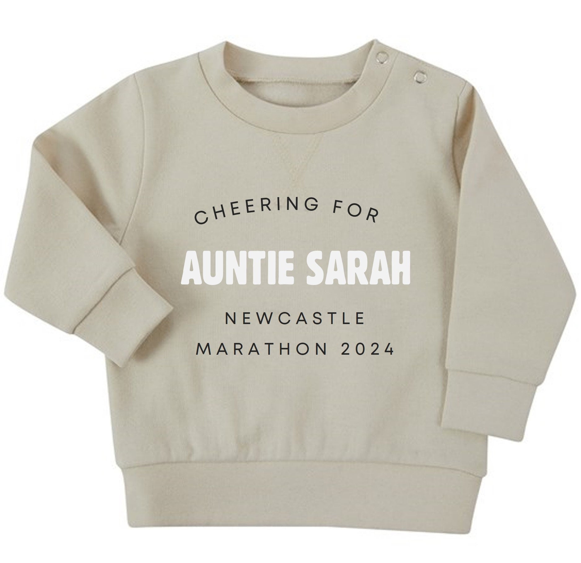 Personalised Cheering For Marathon Runner Baby & Toddler Sustainable Sweatshirt