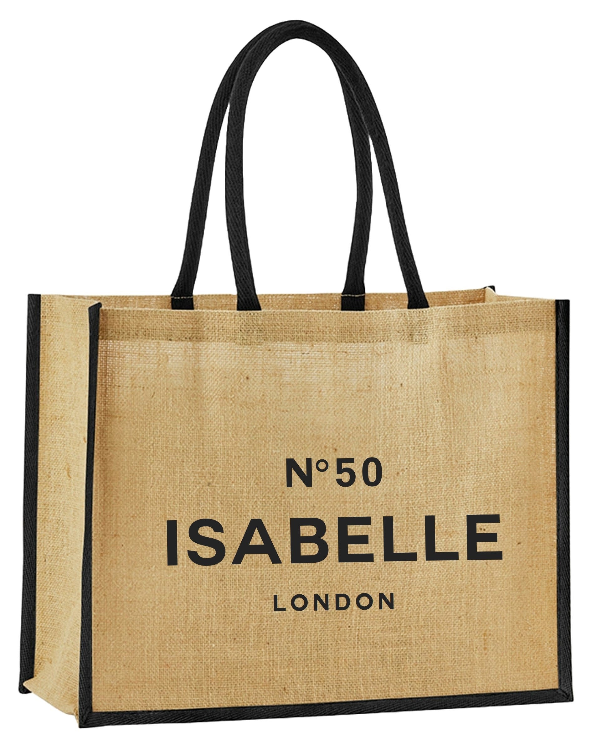 Personalised Birthday Gift Jute Bags Name Age Travel Celebration Tote 21st 30th 40th 50th 60th