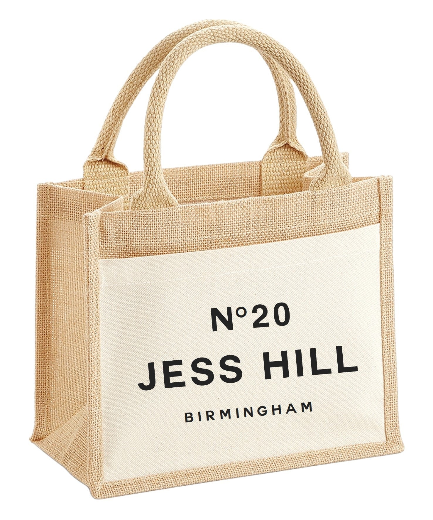 Personalised Birthday Gift Jute Bags Name Age Travel Celebration Tote 21st 30th 40th 50th 60th