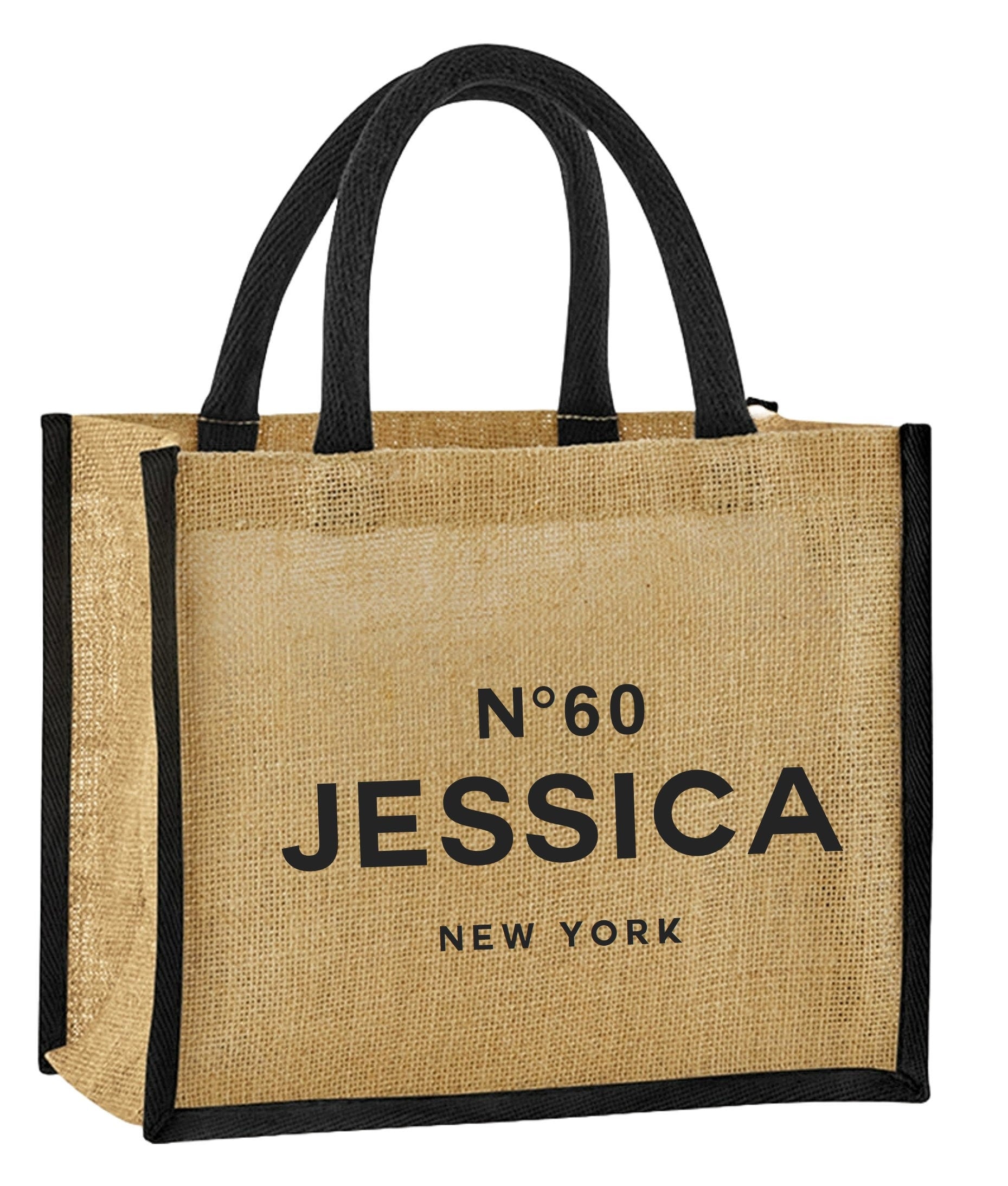 Personalised Birthday Gift Jute Bags Name Age Travel Celebration Tote 21st 30th 40th 50th 60th