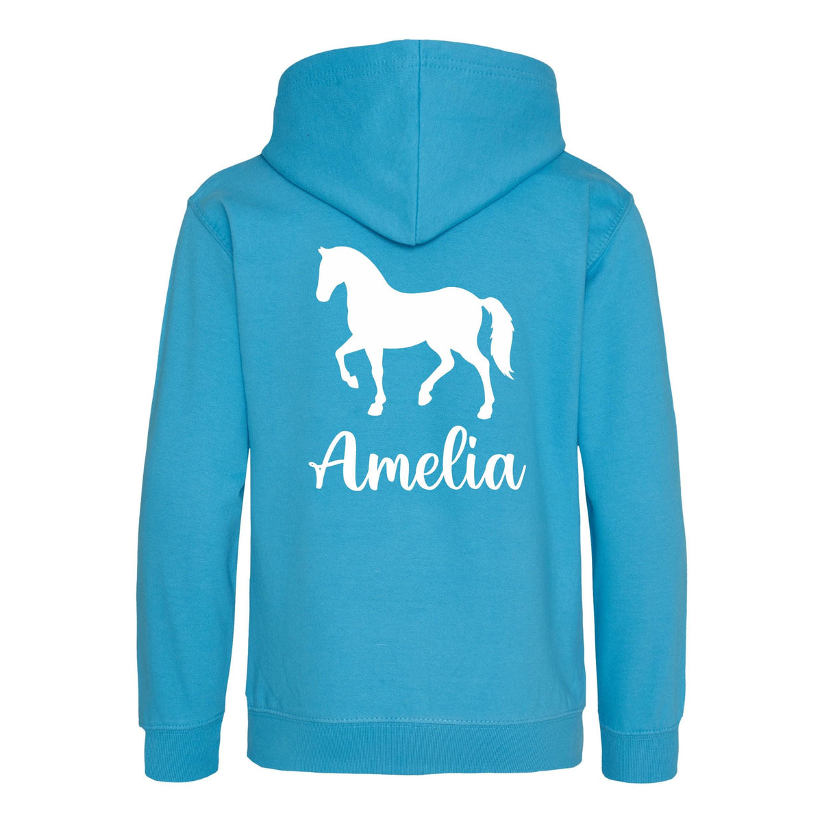 Girls Personalised Name Horse Riding Hoodie Pony Rider Club Sweatshirt Jacket
