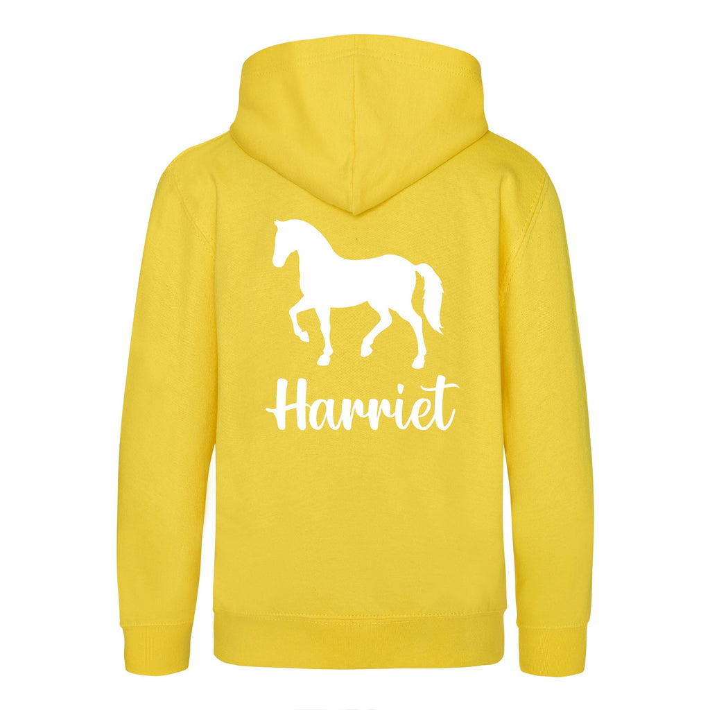 Girls Personalised Name Horse Riding Hoodie Pony Rider Club Sweatshirt Jacket