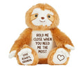 Personalised Hold Me Close Keepsake Gift Brown Sloth Plush Teddy Bear Cuddly Toy