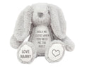 Personalised Hold Me Close Keepsake Gift Grey Bunny Rabbit Plush Teddy Cuddly Toy