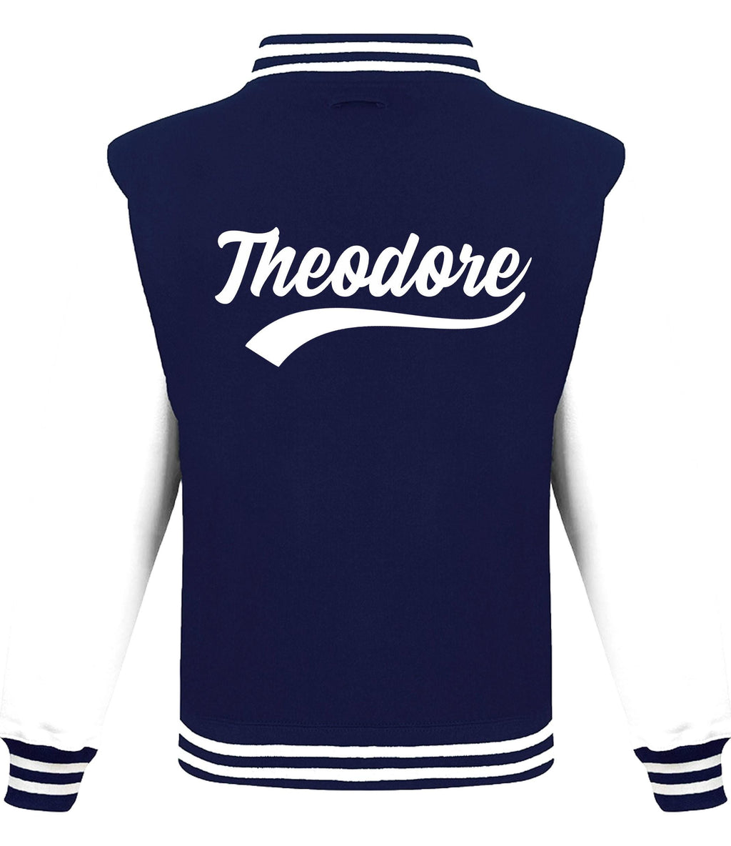 Kids Personalised Name Baseball Varsity Jacket Childrens Custom Letterman College Baseball
