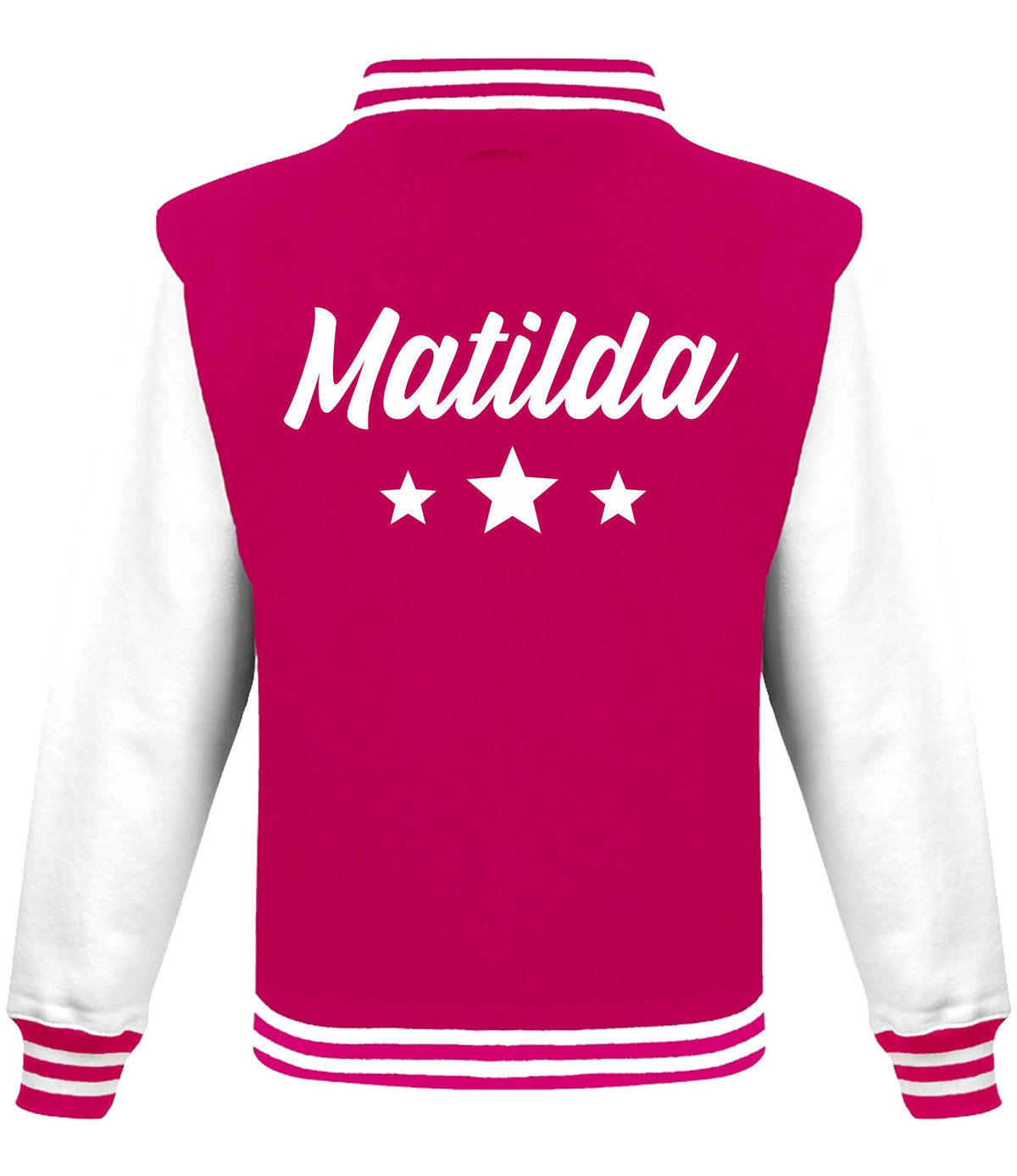 Kids Personalised Name Baseball Stars Varsity Jacket Childrens Custom Letterman College Baseball