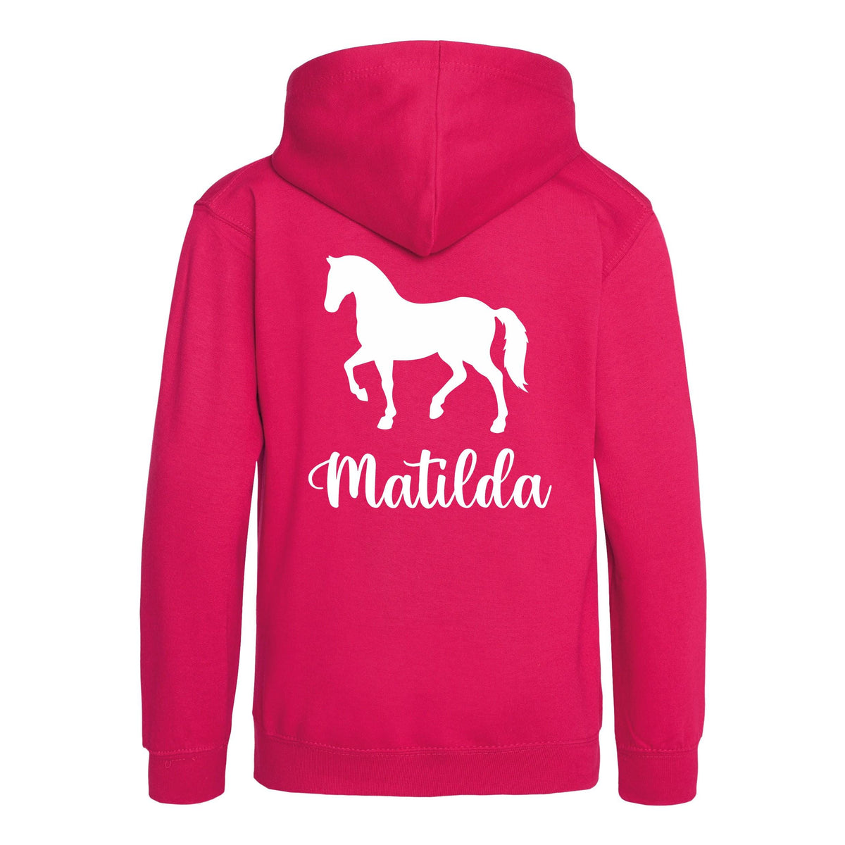 Girls Personalised Name Horse Riding Hoodie Pony Rider Club Sweatshirt Jacket