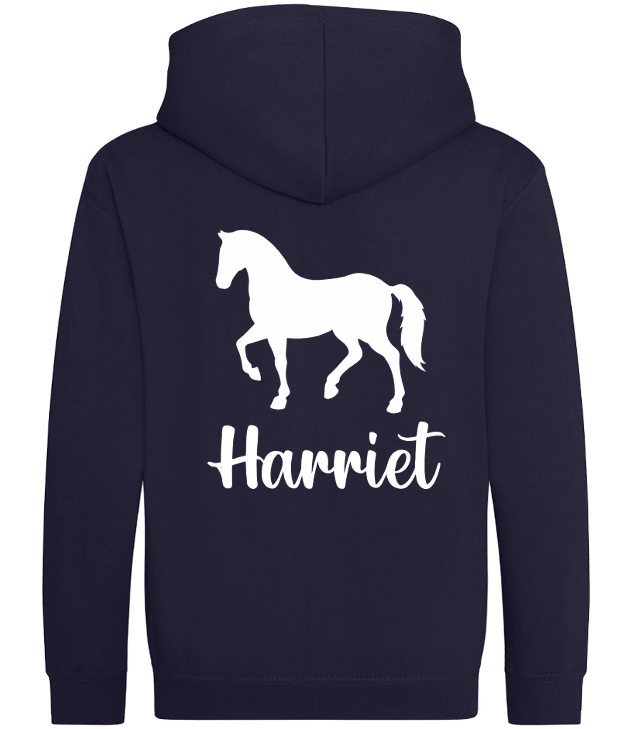 Girls Personalised Name Horse Riding Zip Up Hoodie Pony Rider Club Sweatshirt Jacket