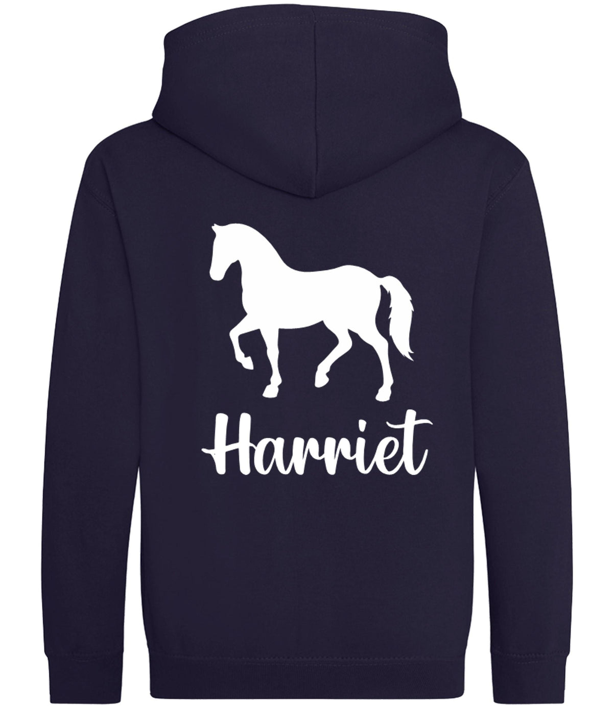 Girls Personalised Name Horse Riding Zip Up Hoodie Pony Rider Club Sweatshirt Jacket