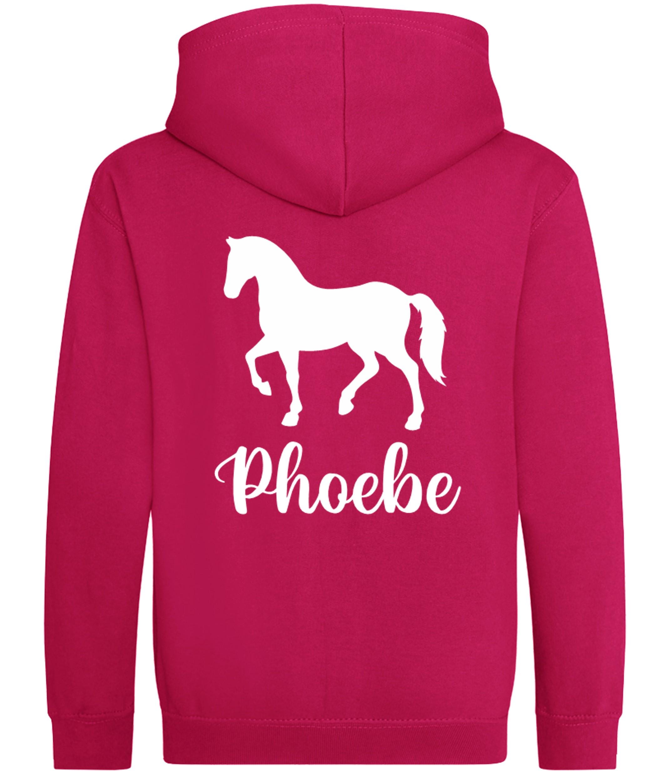 Girls Personalised Name Horse Riding Zip Up Hoodie Pony Rider Club Sweatshirt Jacket