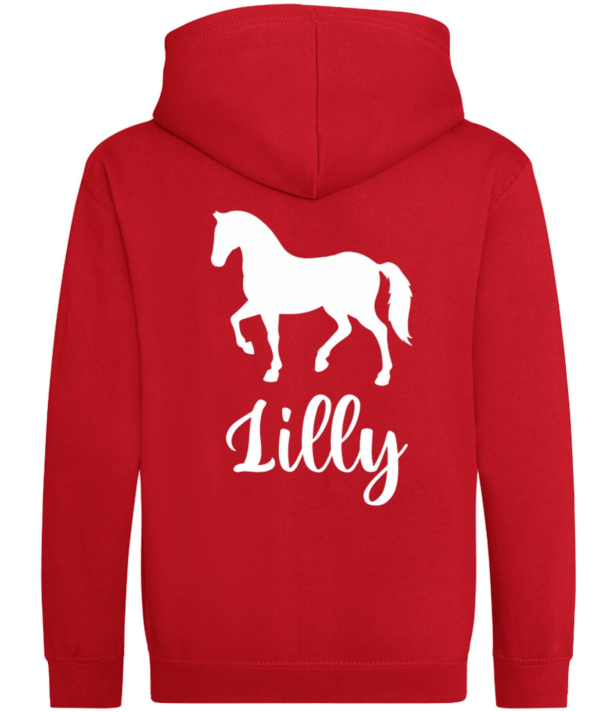 Girls Personalised Name Horse Riding Zip Up Hoodie Pony Rider Club Sweatshirt Jacket