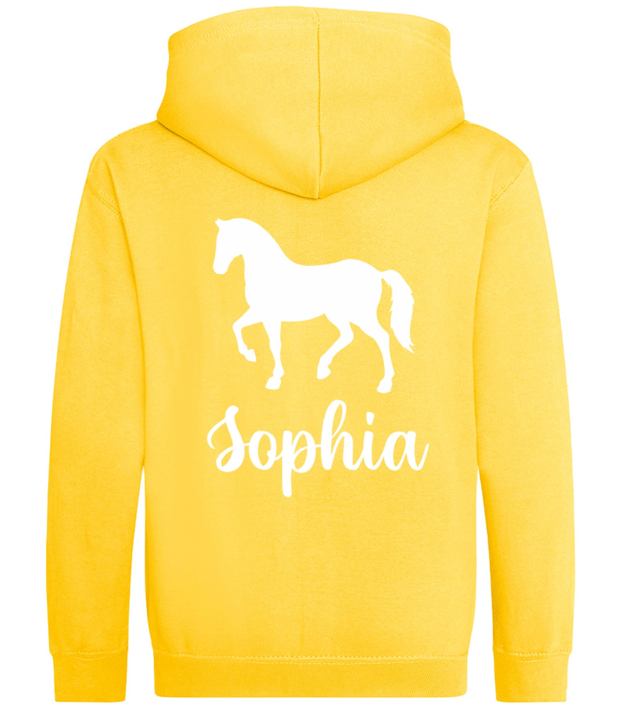 Girls Personalised Name Horse Riding Zip Up Hoodie Pony Rider Club Sweatshirt Jacket