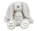 Personalised A Cuddle From Heaven Keepsake Memory Gift Grey Bunny Rabbit Plush Teddy Cuddly Toy