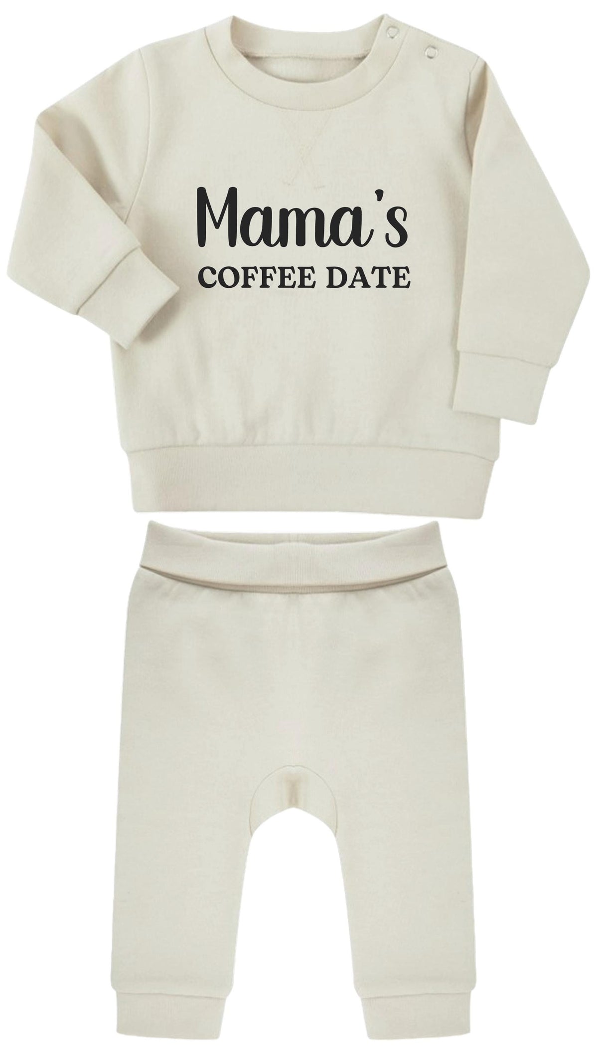 Mama's Coffee Date Baby & Toddler Sustainable Sweatshirt and Joggers Outfit Set