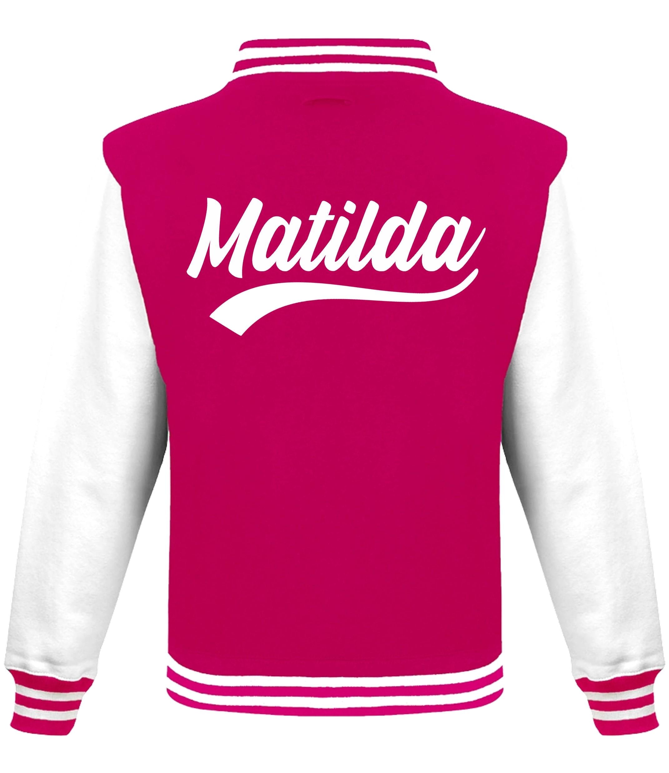 Kids Personalised Name Baseball Varsity Jacket Childrens Custom Letterman College Baseball