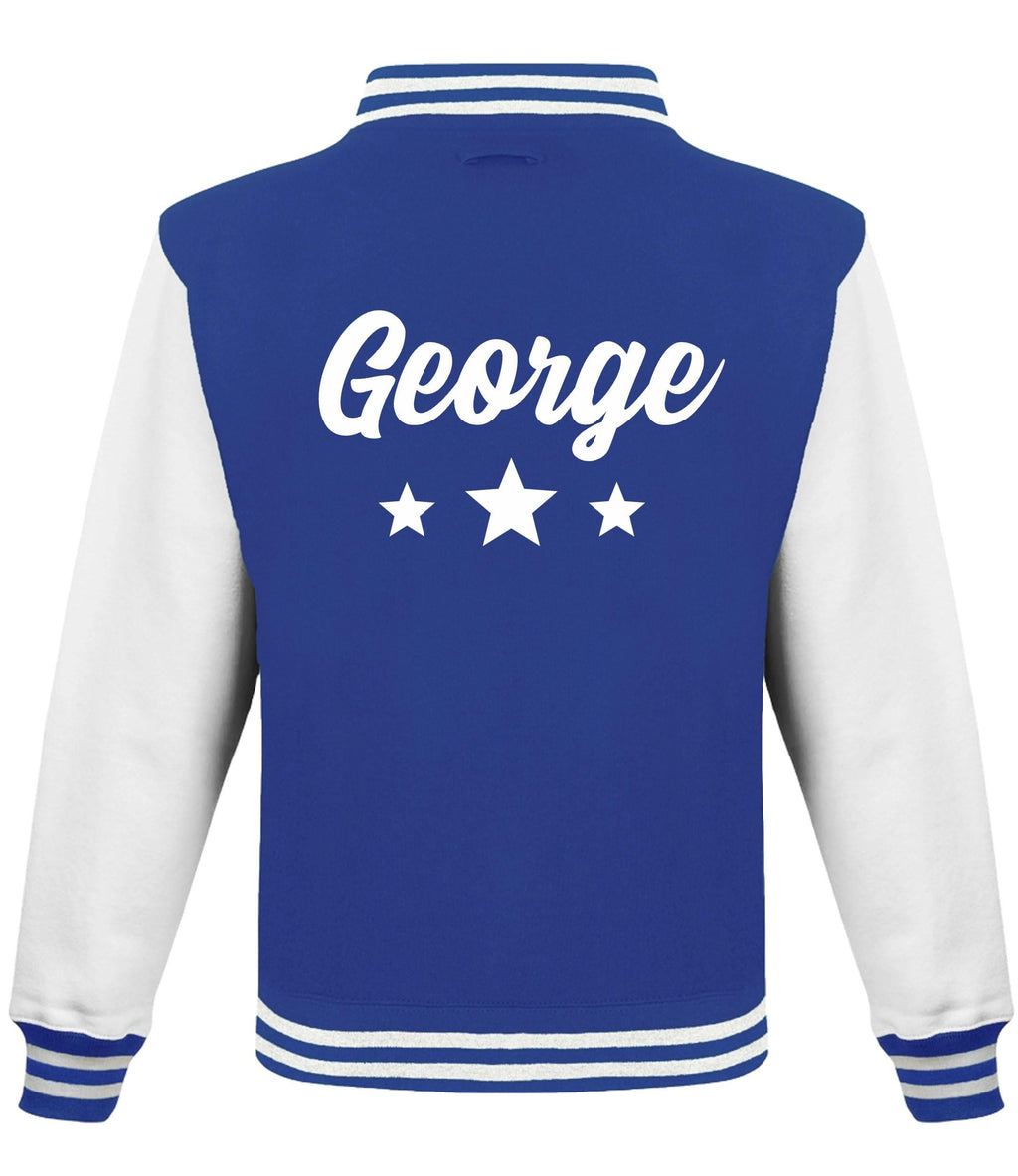 Adults Personalised Name Baseball Stars Varsity Jacket Mens Ladies Custom Letterman College Baseball