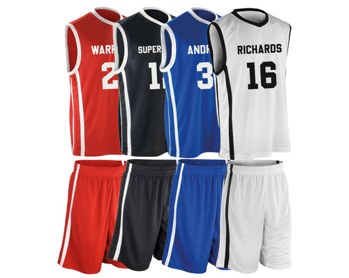 Adults Personalised Basketball Jersey & Shorts Custom Team Name Number Sports Vest Kit