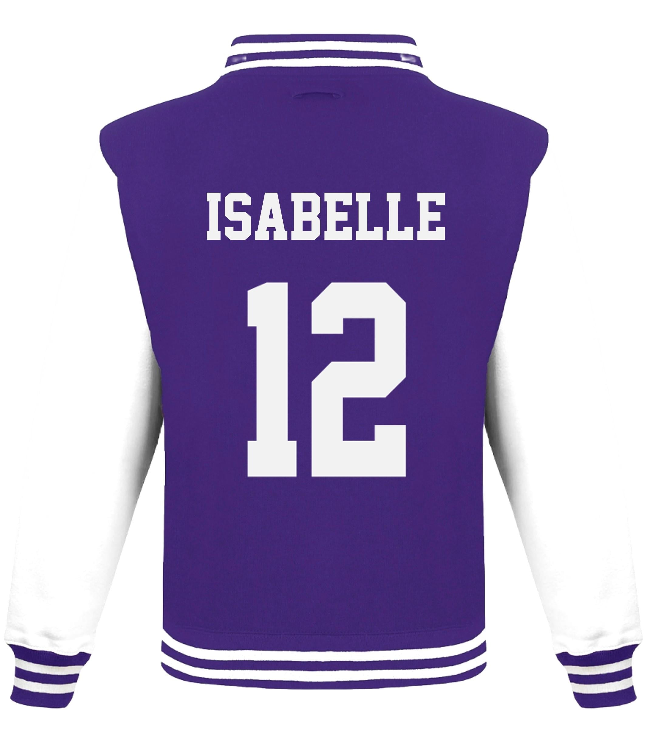 Kids Personalised Football Team Name & Number Varsity Jacket Baseball Club College Letterman