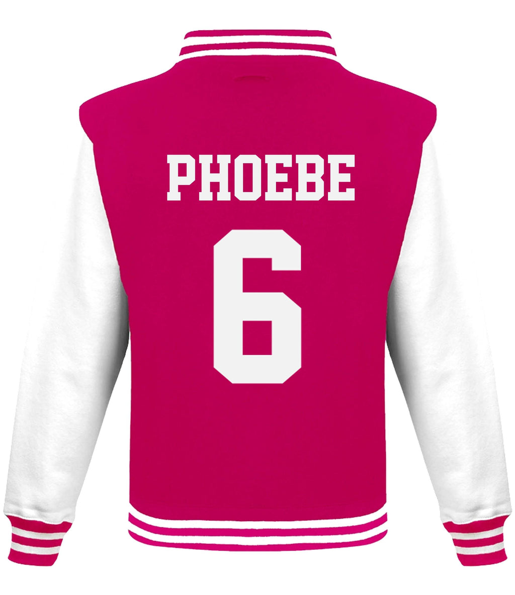 Kids Personalised Football Team Name & Number Varsity Jacket Baseball Club College Letterman