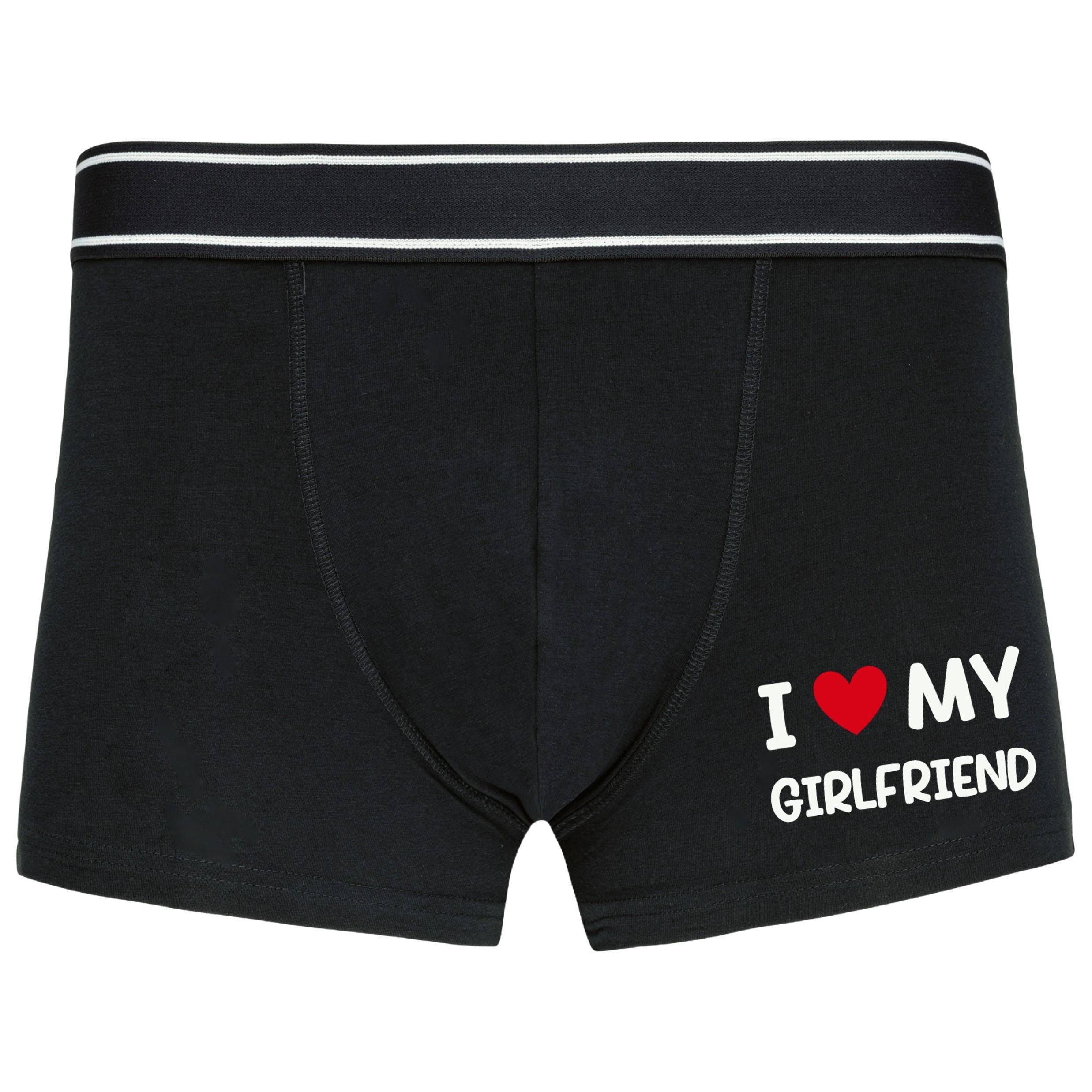 I Love My Girlfriend Boxers Mens Funny Underwear Valentines Gift For Him Groom Husband Boyfriend
