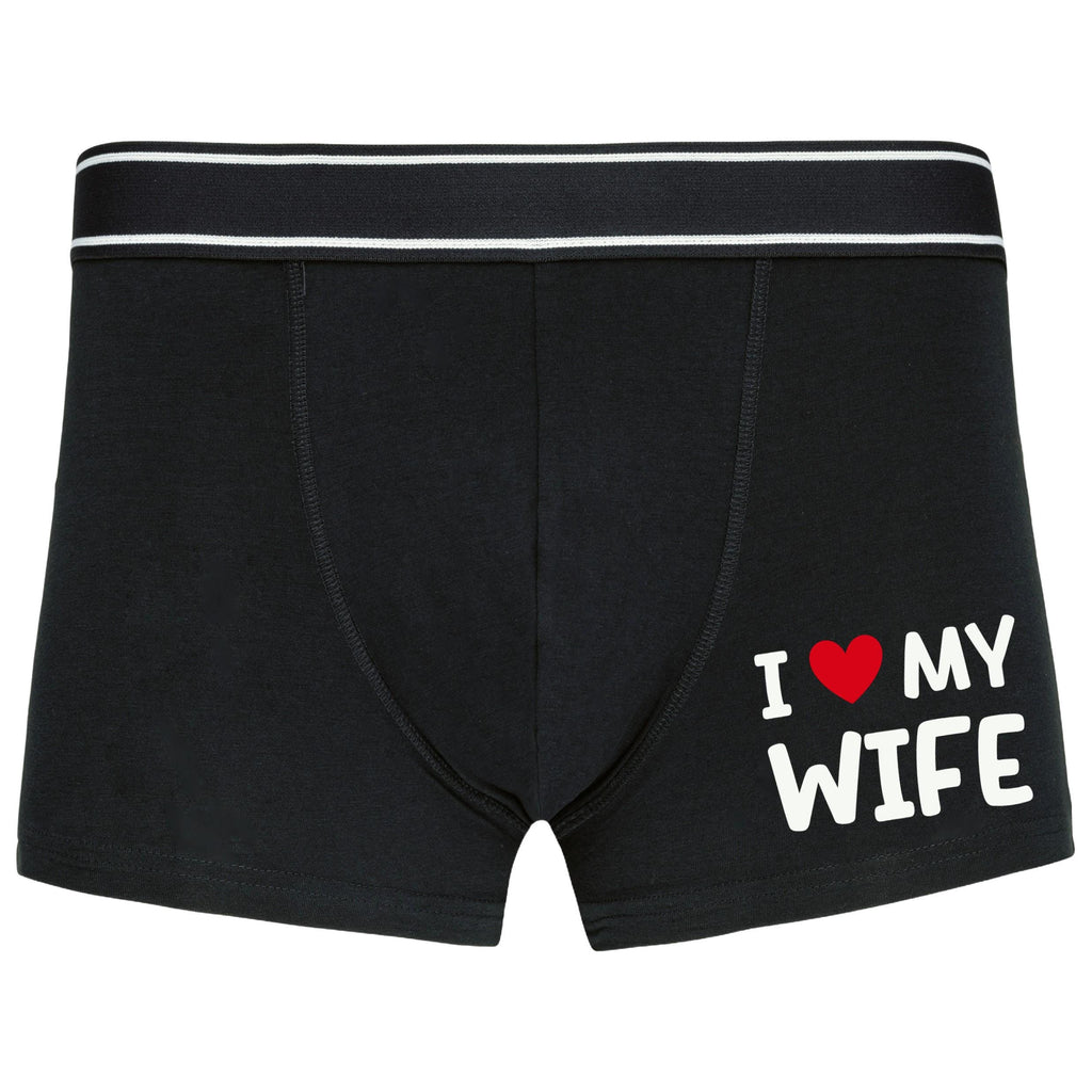 I Love My Wife Boxers Mens Funny Underwear Valentines Gift For Him Groom Husband Boyfriend
